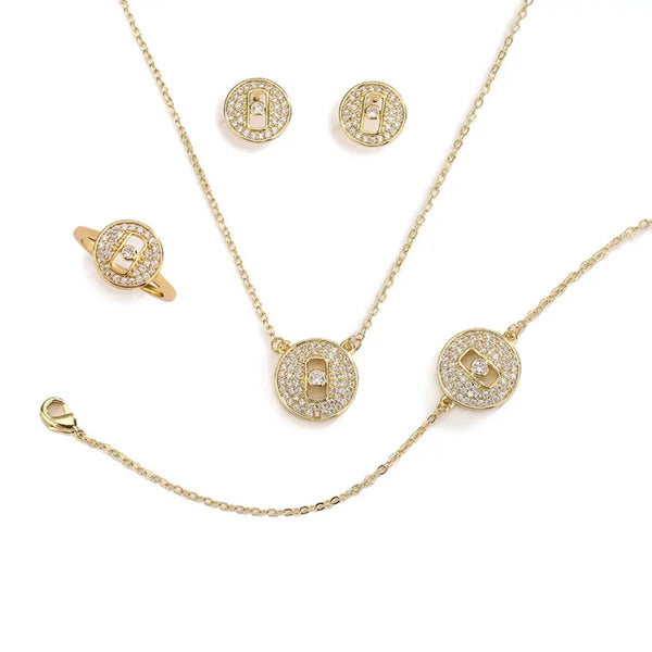 AZMEENA | Gold/Silver Necklace/Earring/Ring| AAA Grade Cubic Zirconia
