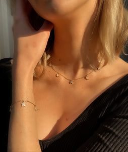 LYRA | Tarnish Free | S925 Sterling Silver 18ct gold plated Star and Crescent Necklace/Bracelet