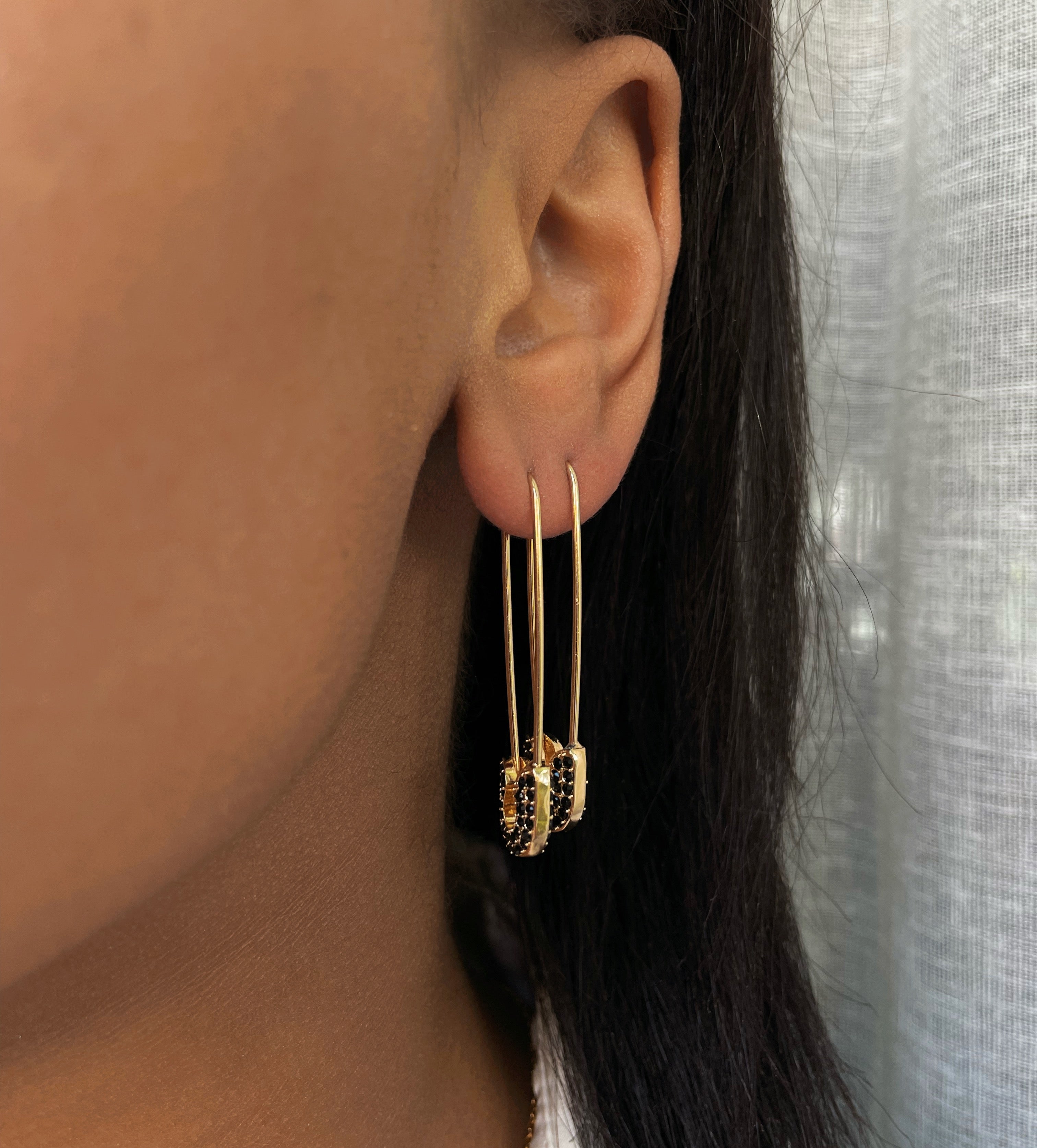 DIXIE | Jewel Encrusted Safety Pin Earrings
