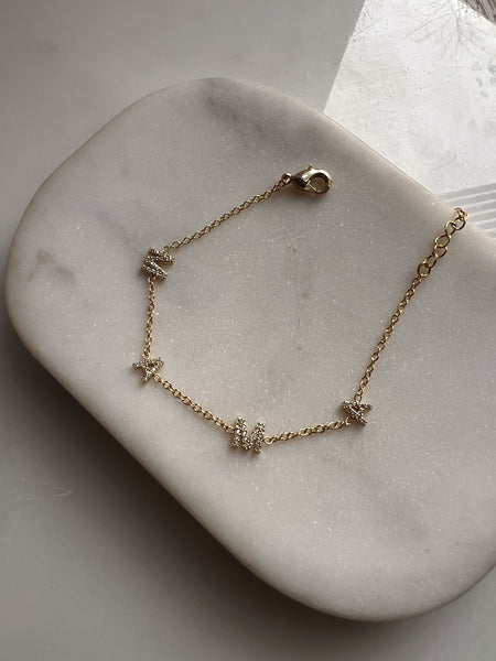 MAMA LUX | 18k Gold/Platium Plated Cubic Zirconia Word Necklace/Bracelet