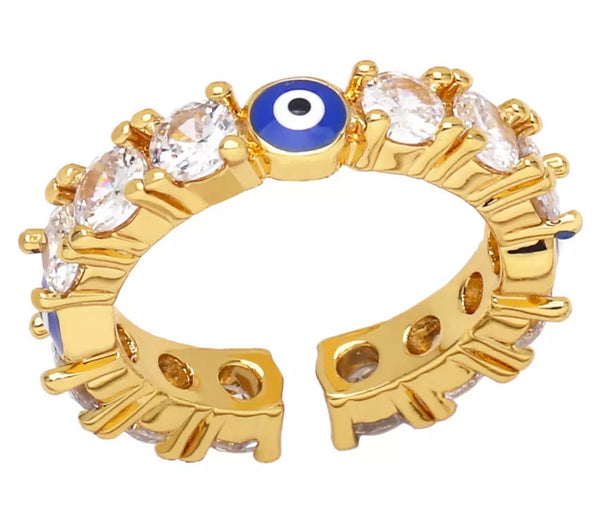 AKIRA | Evil Eye | Encrusted Adjustable Ring