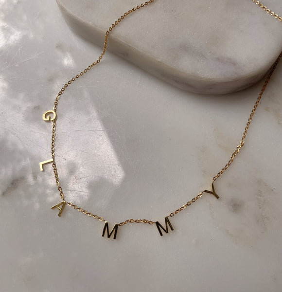 GLAMMA GRANNY GRAN OUMA MA NAN NANI NANA DADI GRANDMA GOGO GLAMMY GIGI | GRANDMOTHER WORD NECKLACES | 11 styles | Tarnish Free | 18ct Gold Plated and Stainless Steel |