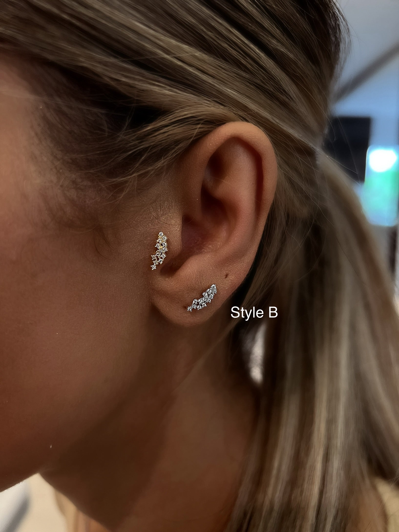 BALL-BACK LINEAR STUDS I S925 Sterling Silver | 18ct Gold/Platinum Plated | Cubic Zirconia