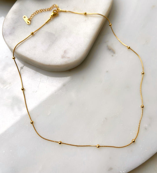 ESSENTIAL | Tarnish Free | Dainty Ball Necklace | Silver/Gold/Rose-Gold
