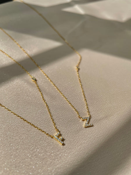 JADORE Necklace I Initial I S925 Sterling Silver I Gold/Silver I Cubic Zirconia I Letter Necklace