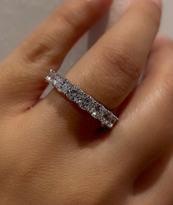 TRUELOVE I Eternity Band I S925 Sterling Silver I Platinum Plated I Cubic Zirconia (3 widths)