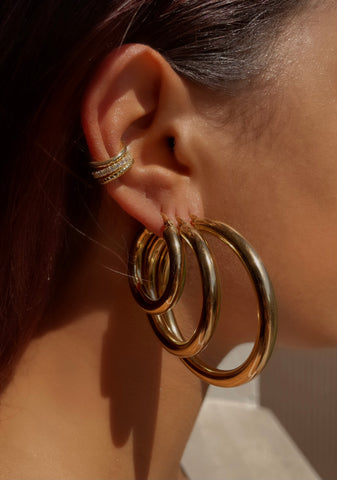 Barbados | Tarnish Free | Gold Plated Hoops | 3 Sizes