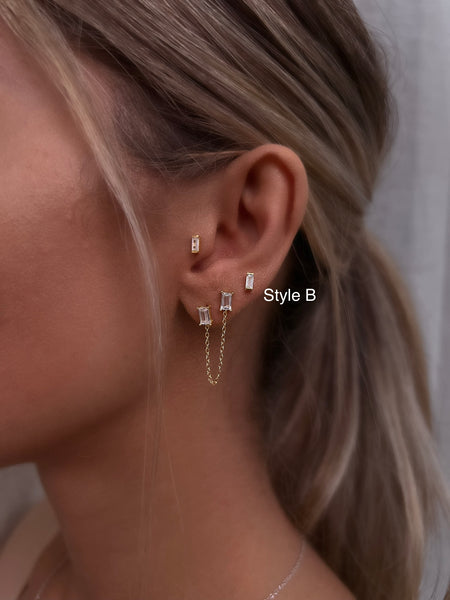 BALL-BACK STUDS I STUDS I S925 Sterling Silver | 18ct Gold/Platinun Plated | Cubic Zirconia | Single Piece