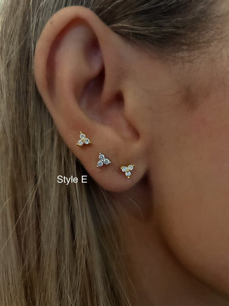 BALL-BACK STUDS I STUDS I S925 Sterling Silver | 18ct Gold/Platinun Plated | Cubic Zirconia | Single Piece