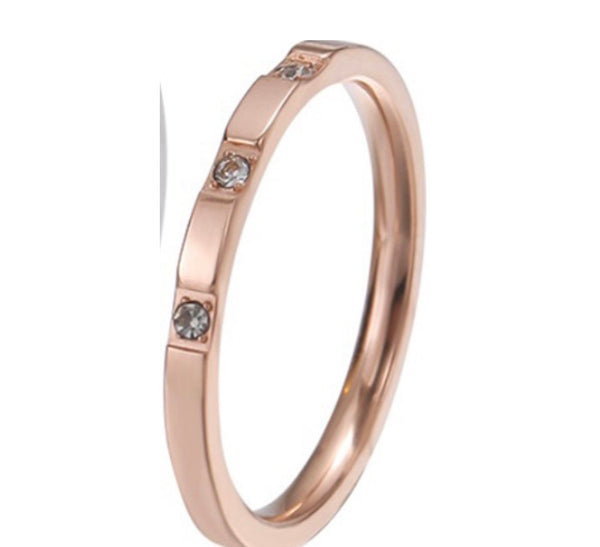 DONNATELLA | Tarnish Free | Thin Encrusted Designer-Inspired | Gold/Silver/Rose Gold Ring (1 piece)