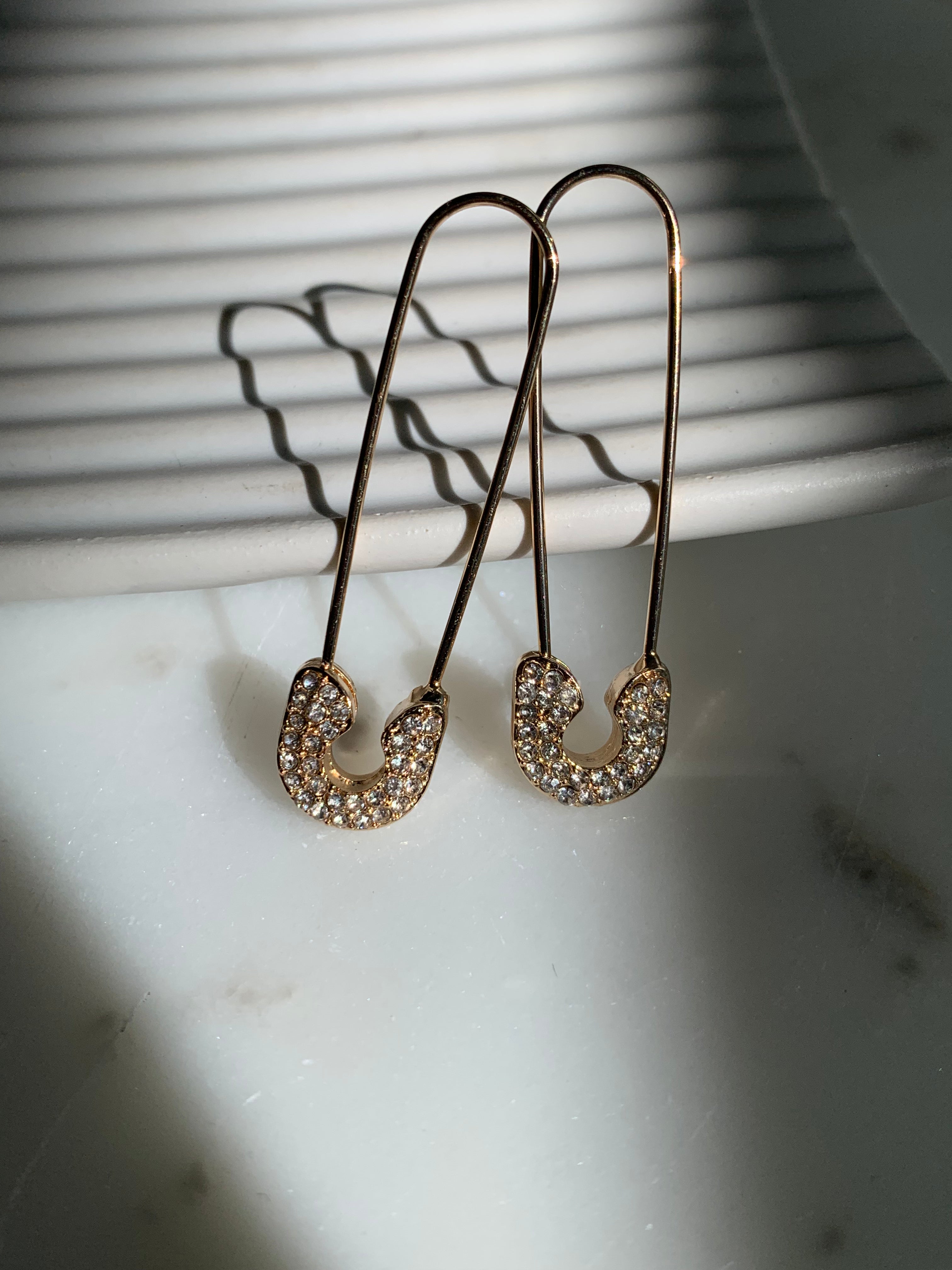 DIXIE | Jewel Encrusted Safety Pin Earrings