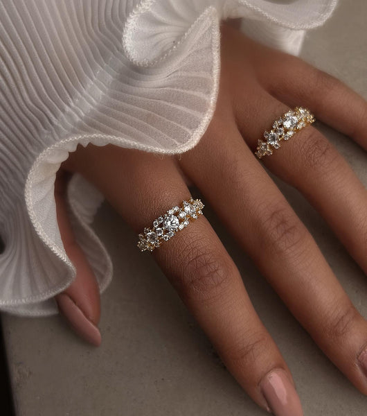DYNASTY I Ethereal Collection | S925 Sterling Silver I 18k Gold Plated I Cubic Zirconia Ring