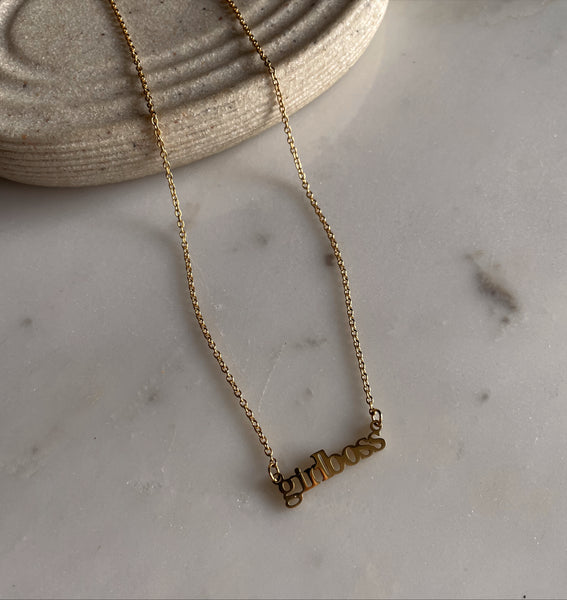 Word Necklaces | Pendant Style | Tarnish Free | 18ct Gold Plated and Stainless Steel | Selflove/fearless/triumphant/courageous/shero/warrior/girlboss