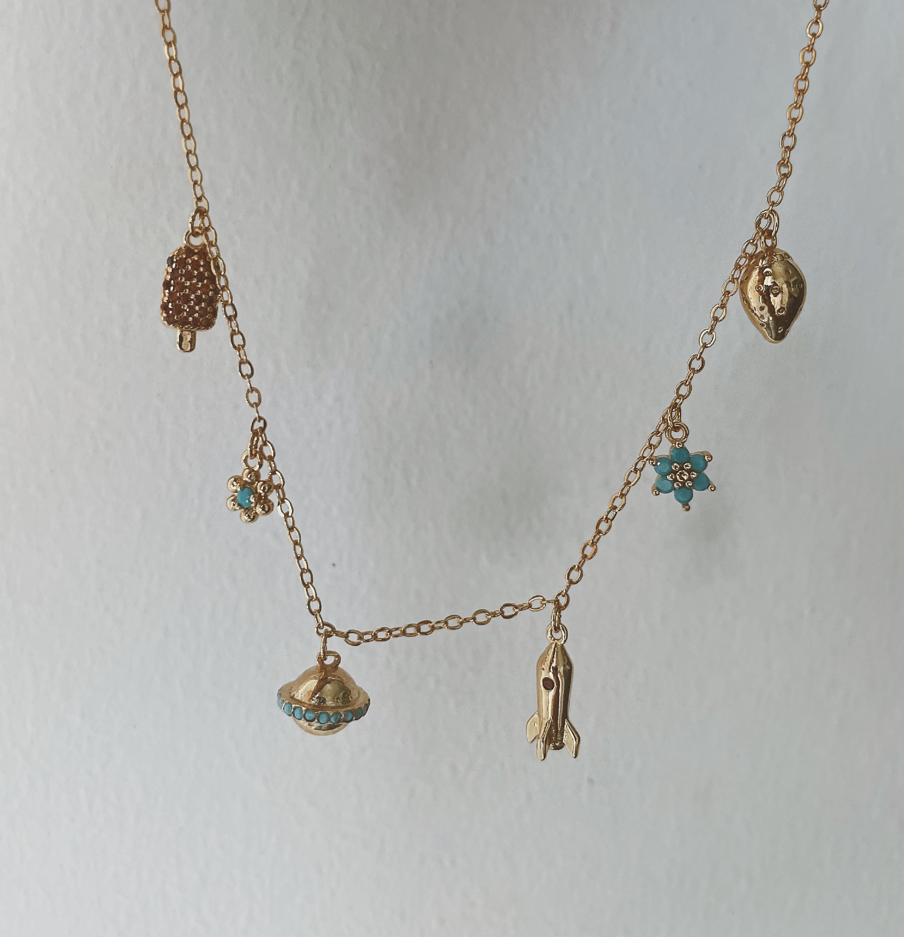 KIDS SPACE JAM | Gold Plated | Charm Necklace