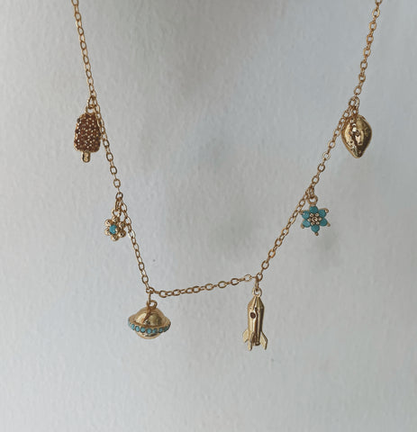 KIDS SPACE JAM | Gold Plated | Charm Necklace