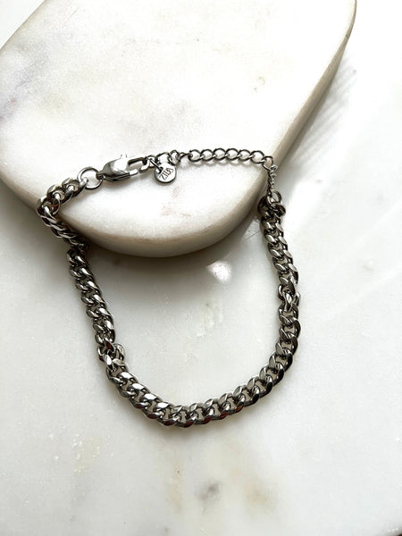 OMEGA | Tarnish-Free | PVD Plated Cuban Anklet | Stainless Steel | Gold/Silver