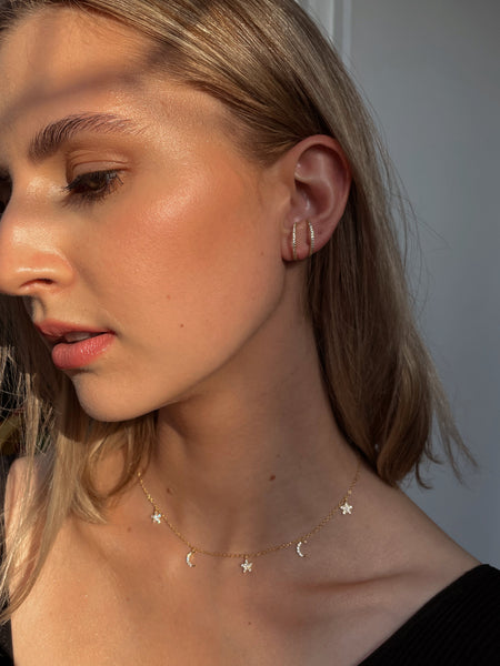 LYRA | Tarnish Free | S925 Sterling Silver 18ct gold plated Star and Crescent Necklace/Bracelet
