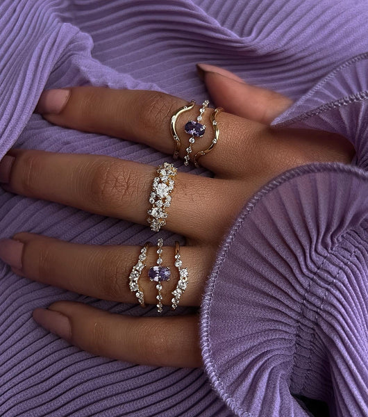 DYNASTY I Ethereal Collection | S925 Sterling Silver I 18k Gold Plated I Cubic Zirconia Ring