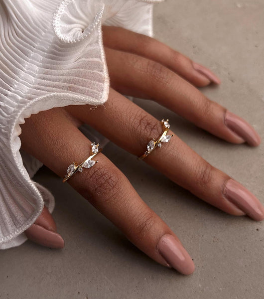 STACKING RINGS I Ethereal Collection I S925 Sterling Silver | 18ct Gold Plated | Cubic Zirconia