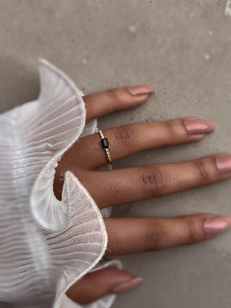 ONYX I Ethereal Collection | S925 Sterling Silver I 18k Gold Plated I Cubic Zirconia Ring