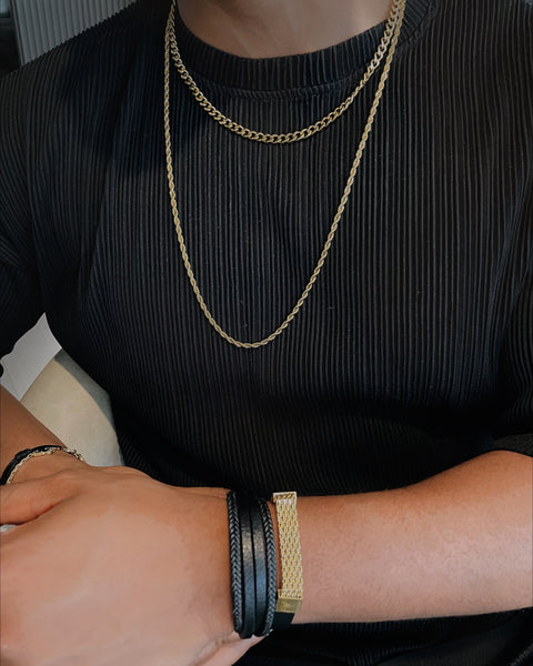 MASC | ZibaMan | Black Leather 4-Layer Bracelet