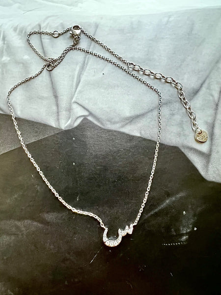 DAZZLING ARABIC INITIAL NECKLACE I Kids/Adults | Tarnish Free | Stainless Steel I 18ct gold plated Cubic Zirconia I Gold/Silver