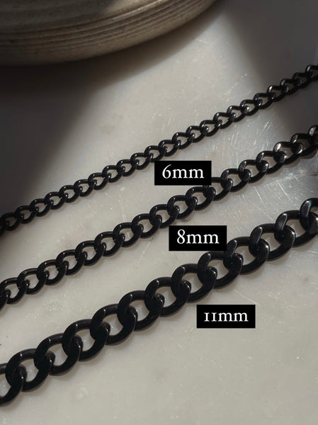 EMPIRE | ZibaMan | 6/8/11mm Black Cuban Necklace | Tarnish-Free