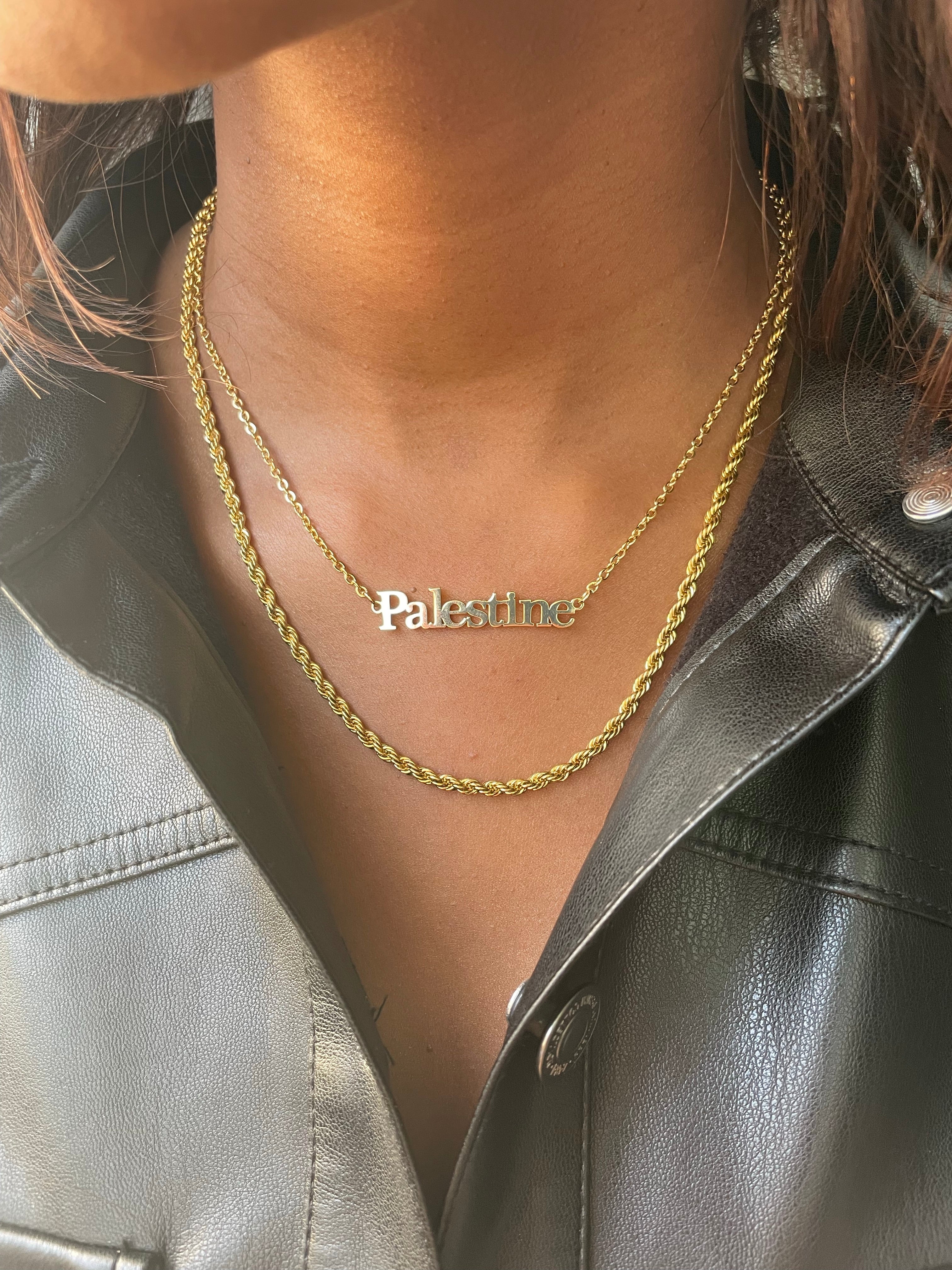 FOR PALESTINE I Tarnish Free I 18k Gold Plated Stainless Steel Palestine Necklace