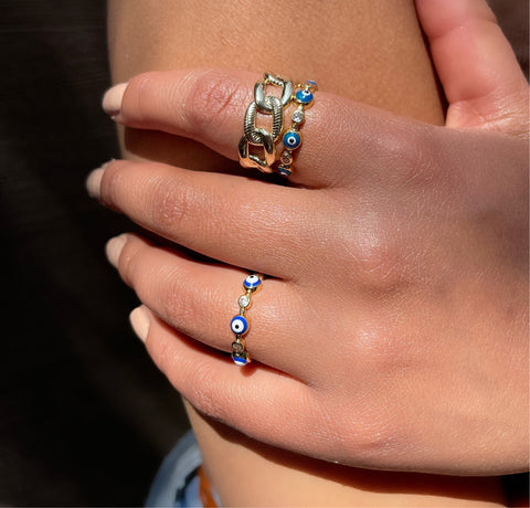 Adira | Evil Eye Adjustable Ring