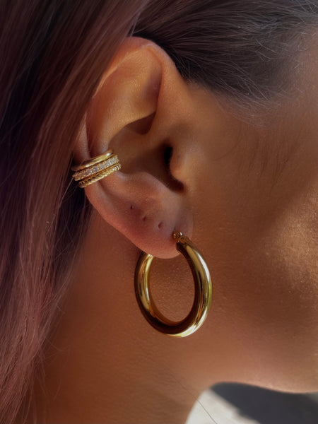 Barbados | Tarnish Free | Gold Plated Hoops | 3 Sizes