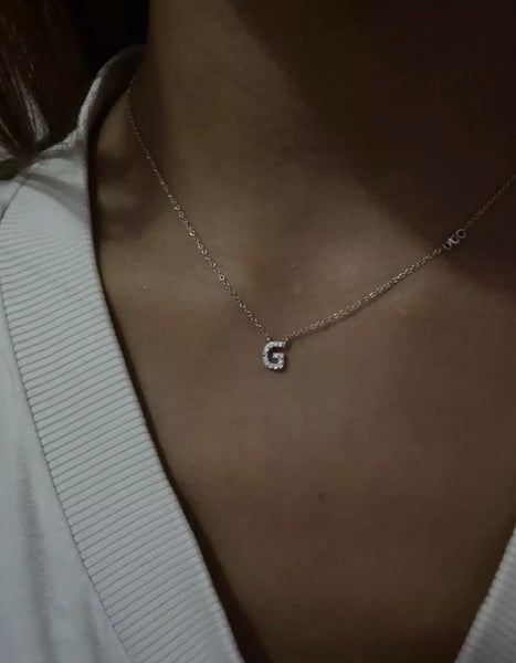 JADORE Necklace I Initial I S925 Sterling Silver I Gold/Silver I Cubic Zirconia I Letter Necklace