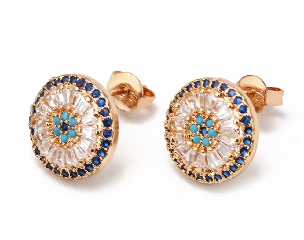 ARIRA | Gold/Silver Evil Eye Stud | Earrings