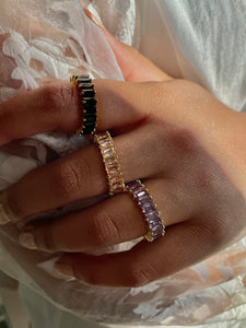 Penelope Colour Cubic Zirconia Baguette Ring