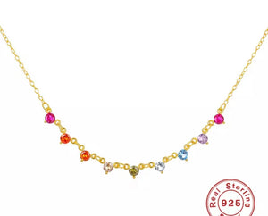 NAAYLA | S925 Sterling Silver 18ct gold plated Dainty Drop Necklace