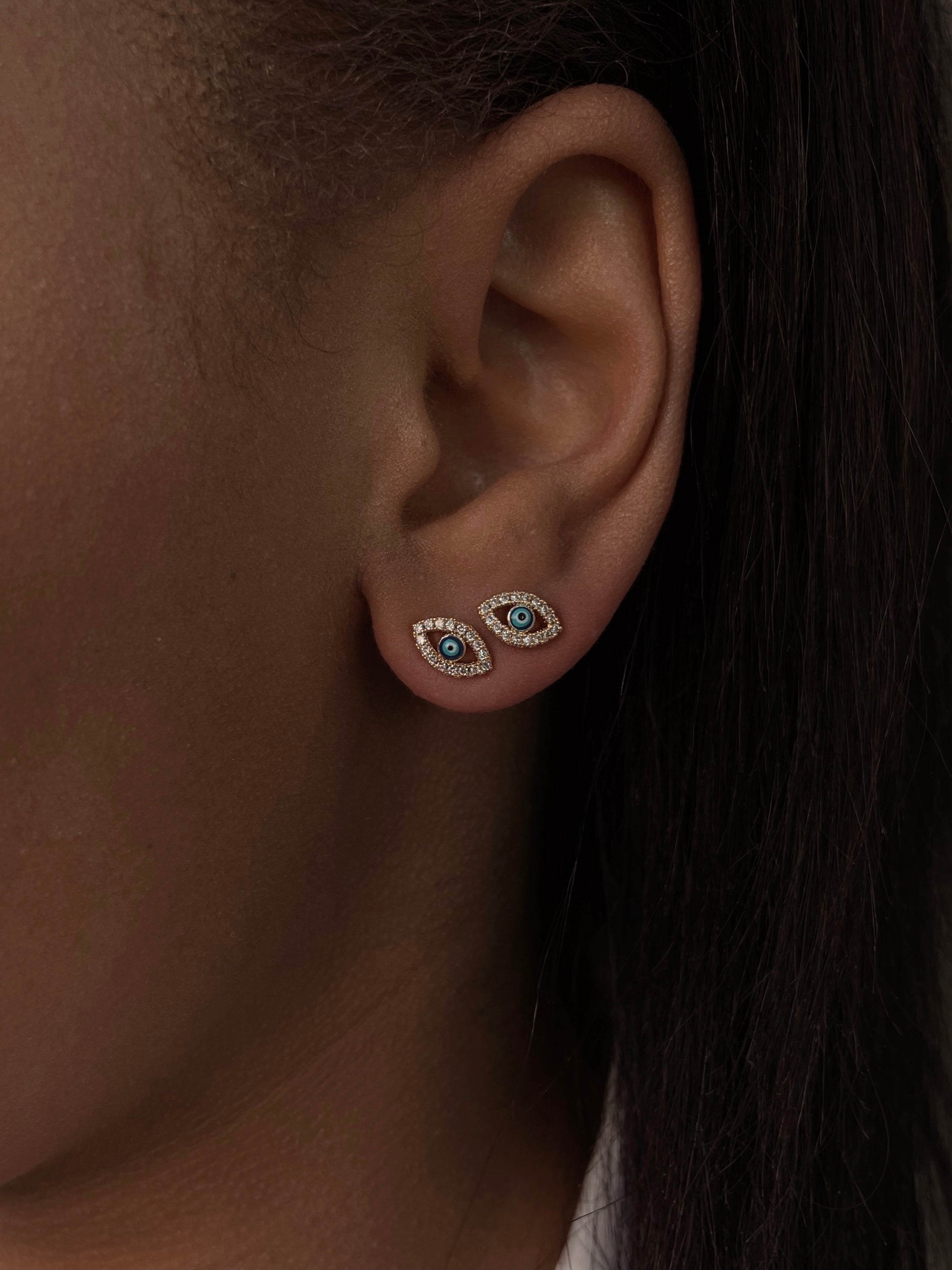 Asha | Evil Eye Stud Earrings