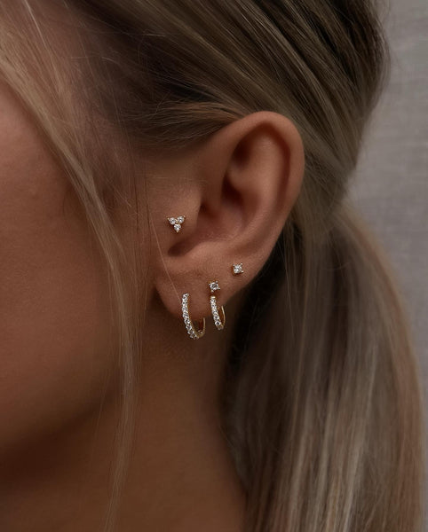 BALL-BACK STUDS I STUDS I S925 Sterling Silver | 18ct Gold/Platinun Plated | Cubic Zirconia | Single Piece