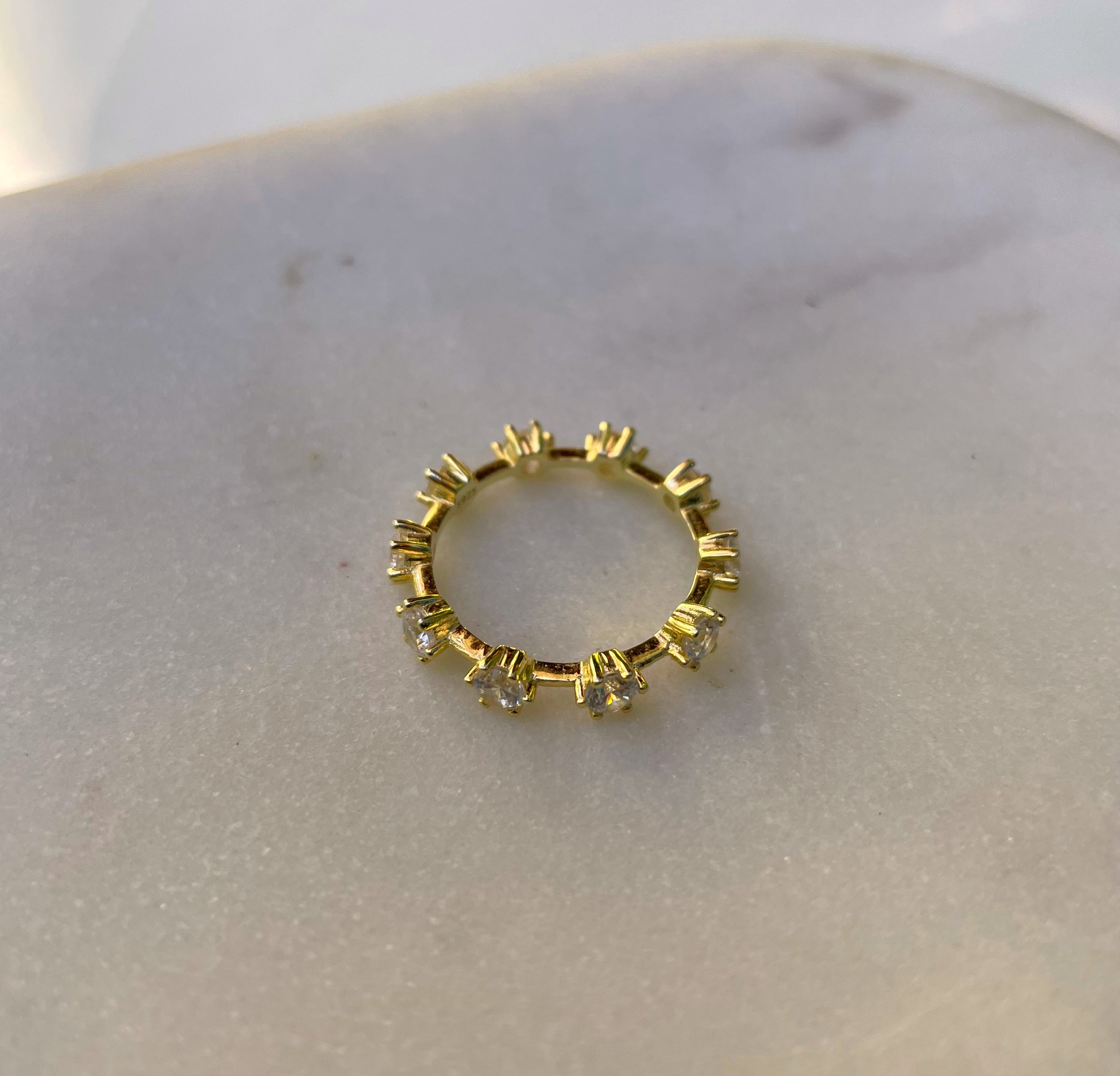 JANINE I Spaced Eternity Band I S925 Sterling Silver I Gold/Platinum Plated I Cubic Zirconia