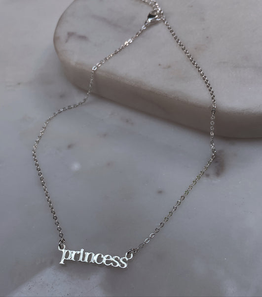 KIDS WORD PENDANT NECKLACES | Princess/Sweetheart | Tarnish Free | 18ct Gold Plated and Stainless Steel |
