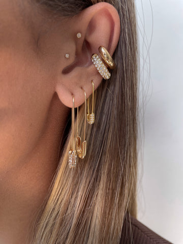 DIXIE | Jewel Encrusted Safety Pin Earrings