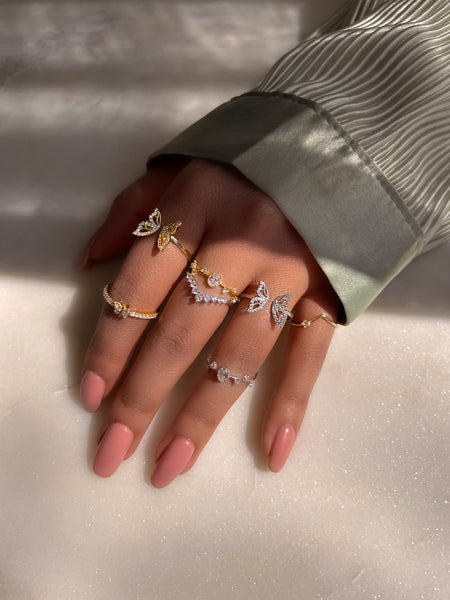 MARIPOSA | S925 Sterling Silver I 18k Gold/Platinum Plated I Cubic Zirconia Butterfly Ring