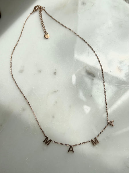 MAMA CLASSIC | Tarnish Free | Stainless Steel plated Word Necklace/Bracelet | Gold/RoseGold/Silver