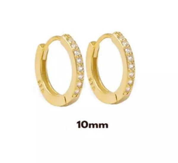 DERIKA| Huggies| S925 Sterling Silver I 18ct Gold Plated I Cubic Zirconia