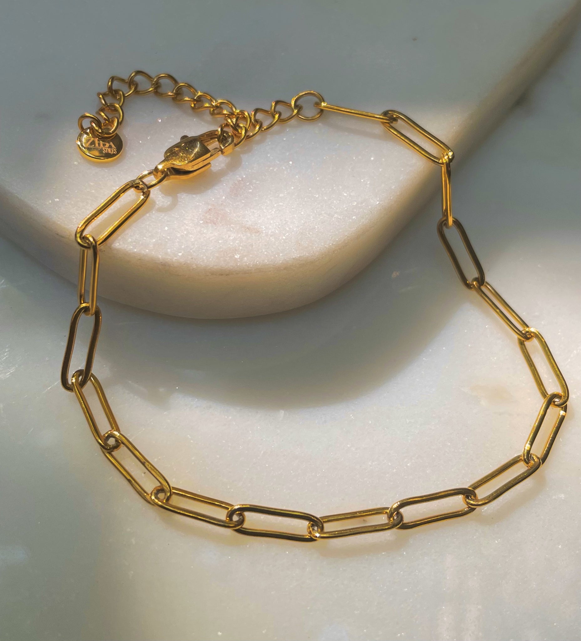 MINIMAL LOVER | Tarnish-Free | 18k PVD Plated Paper Clip Anklet | Stainless Steel | Gold/Silver