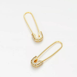 DIXIE | Jewel Encrusted Safety Pin Earrings