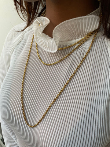 Unaiza I 3mm | Tarnish Free |Gold Rope Necklace (40/45/70cm)