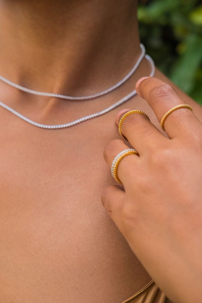 GIANNA I Tarnish Free | Eternity Band I S925 Sterling Silver I 18ct Gold Plated I Platinum Plated I Cubic Zirconia