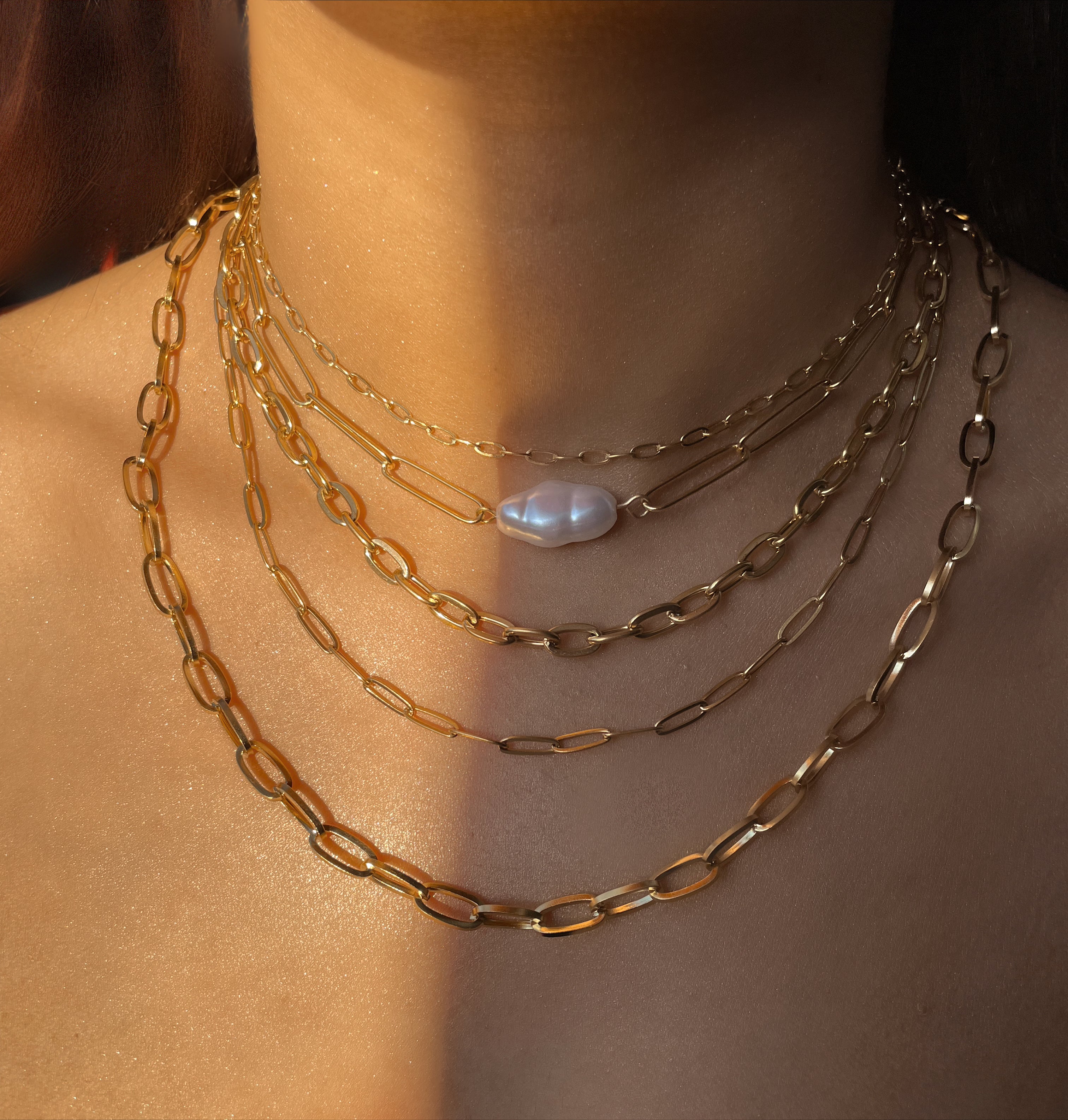 Fathima D | Gold Tarnish-Free | Paperclip Necklace
