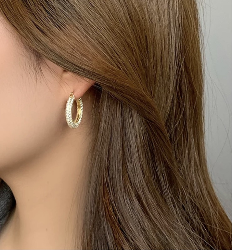 ANGELICA | Gold/Silver Luxury Cubic Zirconia Encrusted Hoops (1 or 2 cm)