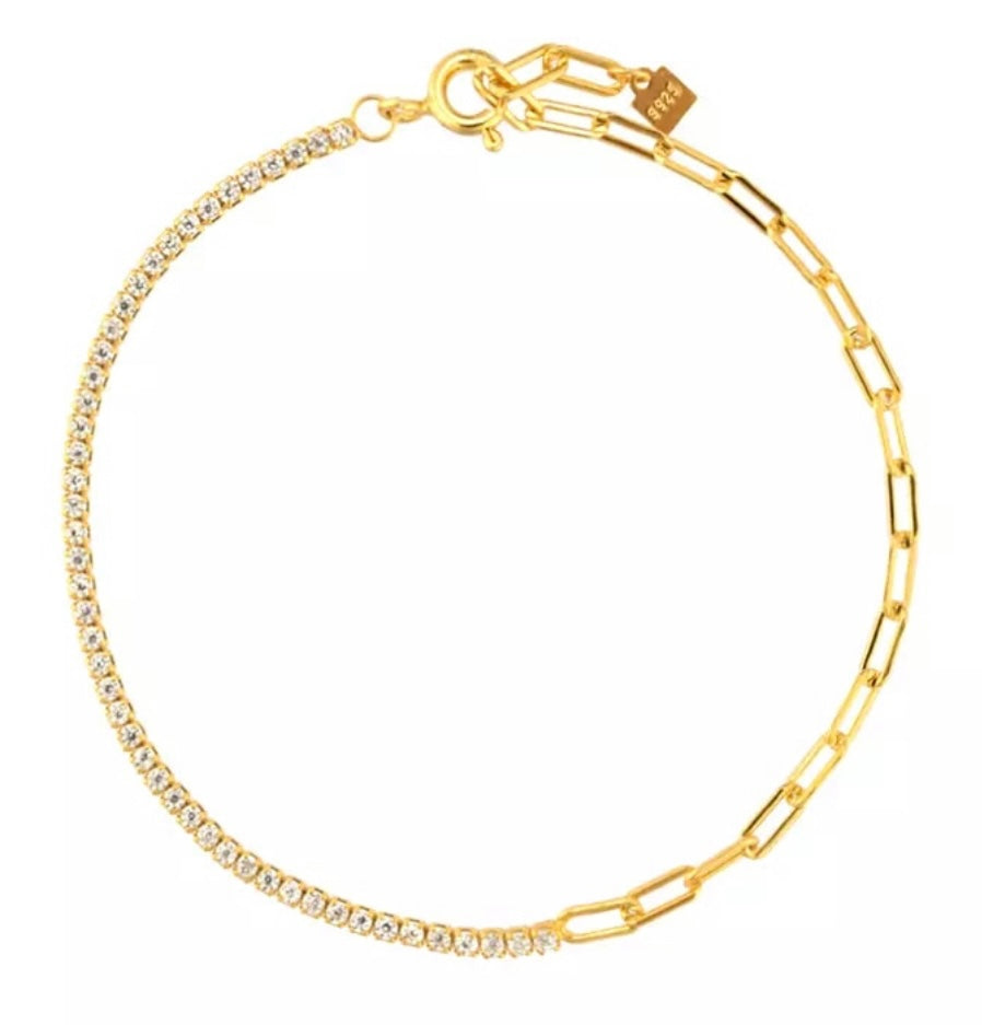 PARADISE BRACELET | Tarnish Free | S925 Sterling Silver |  Clear/MultiColored/Emerald