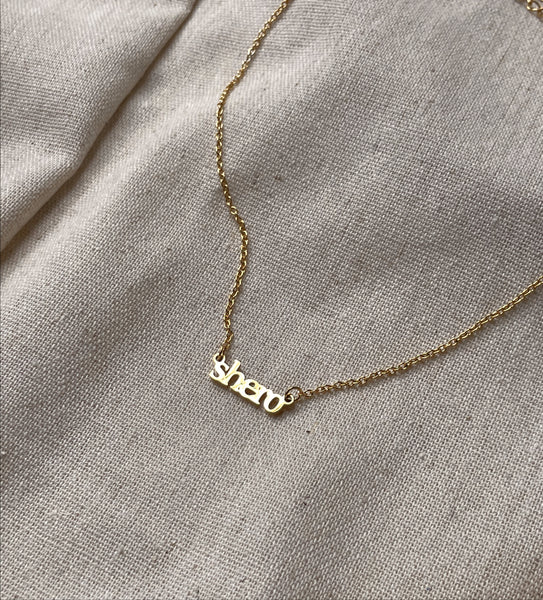 Word Necklaces | Pendant Style | Tarnish Free | 18ct Gold Plated and Stainless Steel | Selflove/fearless/triumphant/courageous/shero/warrior/girlboss